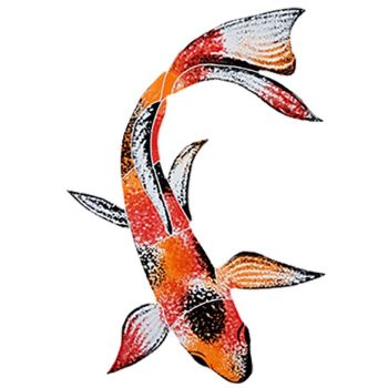 7" x 10" Koi Fish Artistry Porcelain Pool Tile