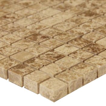 Emperador Light 5/8 in. x 5/8 in. Honed Marble Mosaic Tile | Kitchen | Bathroom | Shower | Accent Wall | Backsplash