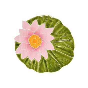 6" x 6" Lily Pad Flower Artistry Porcelain Pool Tile