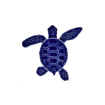 4" x 4" Mini Loggerhead Blue Turtle Mosaic For Pool