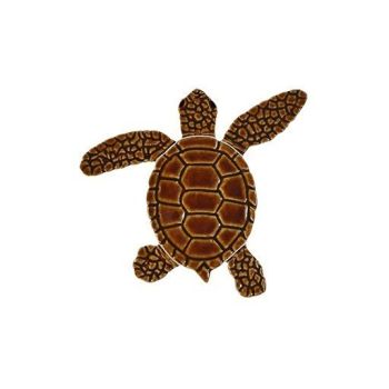 4" x 4" Mini Loggerhead Brown Turtle Mosaic For Pool