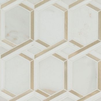 Luxor Royal Link Gold Pattern Stone & Metal Blend Mosaic Tile | Wall | Backsplash | Countertop | Accent Wall