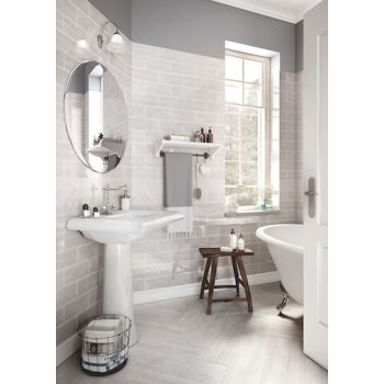 Maiolica Tender Gray Ceramic Wall Tile by Roca Tile USA