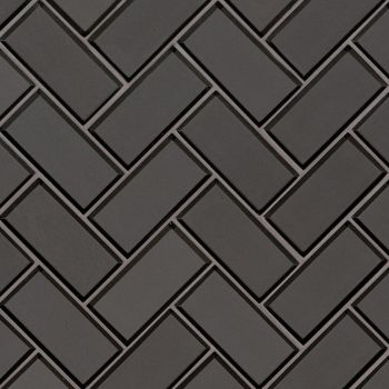 Metallic Gray Beveled Herringbone 2 in. x 4 in. Glossy Glass Mosaic Tile | Wall | Backsplash | Shower | Fireplace | Kitchen | Bathroom | Countertop