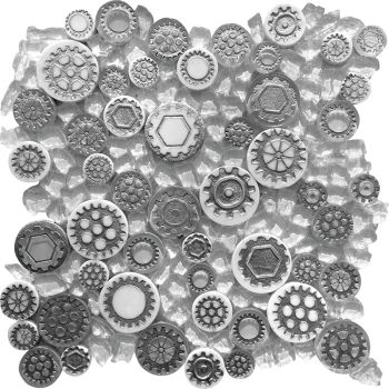 11.6x11.6 Michelangelo White & Silver Glass & Resin Mosaic Tile