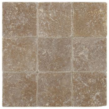 Noce 6x6 Tumbled Travertine Pavers Tile for Driveway and Pool Deck