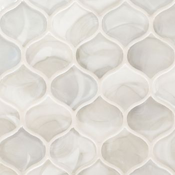 Pearla Arabesque Glass Mosaic Tile | 8mm | Backsplash | Accent Wall | Shower Wall | Bathroom | Kitchen
