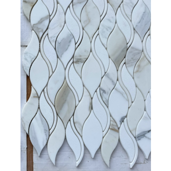 10.50x11.75 Pontus Royal Calacatta Gold Marble Waterjet Mosaic Tile