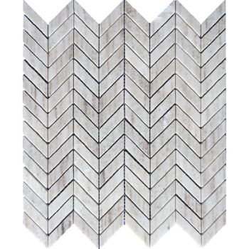 Chairo Crystal Sand Herringbone Polished Marble Mosaic Tile