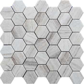 Tenere Crystal Sand Grey Hexagon Marble Mosaic Tile