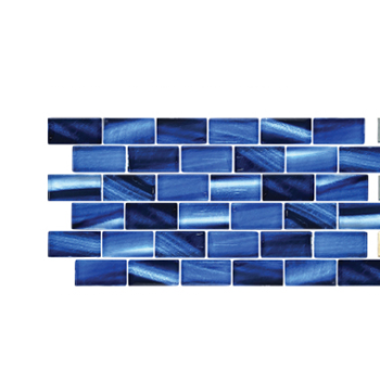 1 in. x 2 in. Liscia Glass Shaded Cobalt Blue Brick Mosaic Tile | Pool Rated | Kitchen | Bathroom | Shower | Wall  