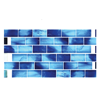 1 in. x 2 in. Liscia Glass Royal Sky Brick Mosaic Tile | Pool Rated | Kitchen | Bathroom | Shower | Wall  