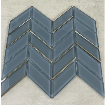 1.5" x 4.25" Glass Chevron Mosaic Tile | Wall | Bathroom | Shower | Kitchen | Backsplash | Accent Wall