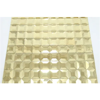 Gold Pyramid Square Glossy Glass Mosaic Tile | Wall | Bathroom | Shower | Kitchen | Backsplash
