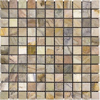 1x1 Siesta Polished Multicolor Stone Mosaic Tile