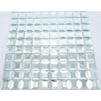 Silver Pyramid Square Glossy Glass Mosaic Tile | Wall | Bathroom | Shower | Kitchen | Backsplash