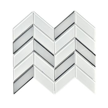 2" x 4.25" Glass Herringbone Polished Mosaic Tile | Wall | Bathroom | Shower | Kitchen | Backsplash