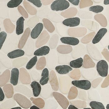 Metropolitan Pebble Multi Color Honed Marble Mosaic Tile