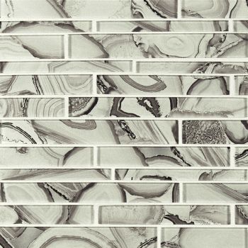 Super Nova Interlocking 8 mm Thick White Glossy Glass Mosaic Tile | Wall | Backsplash | Bathroom | Kitchen | Shower | Fireplace | Countertop