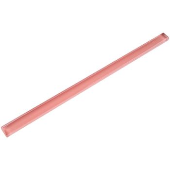 1/2 in. x 12 in. Pink Glossy Glass Pencil Liner Molding | Wall | Backsplash | Accent Wall