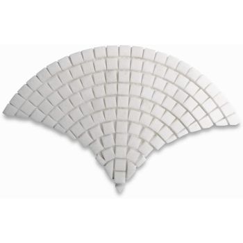 Thassos White Fan Pattern Polished Marble Mosaic Tile