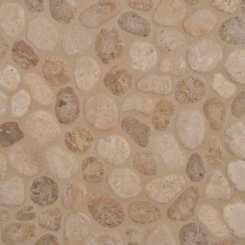 Travertine Blend Pebbles Tumbled 10 mm Thick Mosaic Tile