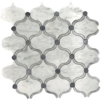 11.80"x11.80" Trellis White Marble Waterjet Mosaic Tile