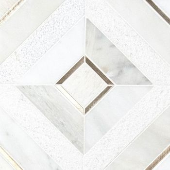 11.85 in. x 11.85 in. Verona Gold Pattern Multi Finish Stone & Metal Blend Mosaic Tile | Wall | Backsplash | Countertop | Accent Wall