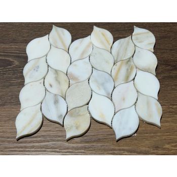 Calacatta Luna Leaf Pattern Polished Marble Mosaic Tile