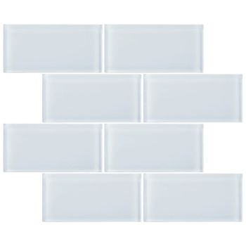 3 in. x 6 in. White Glossy Glass Subway Tile | Backsplash | Wall | Shower | Bathroom | Kitchen 