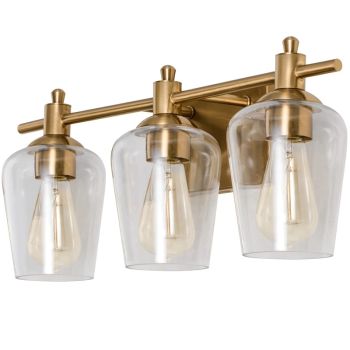 Antique Brass 3-Light Dimmable LED Vanity Light