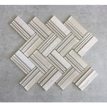 Glass Herringbone Mosaic Tile | Wall | Bathroom | Shower | Kitchen | Backsplash
