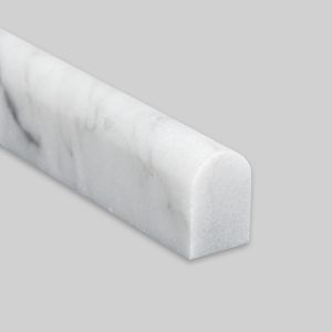 1/2" x 12" Arabescato Carrara White Marble Honed Pencil Molding | Liner Trim | Trim 
