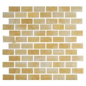 1x2 Honey Onyx Polished Mosaic Tiles