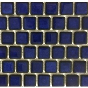 1x1 Royal Blue Glazed Porcelain Mosaic Tile for Pools Walls, Floor and Backsplash