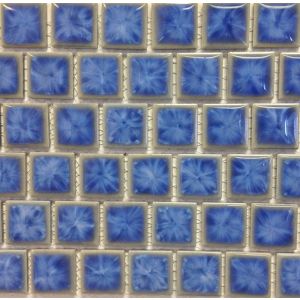 1"x1" Pacific Blue Glazed Porcelain Mosaic Tile for Pools Walls, Floor and Backsplash