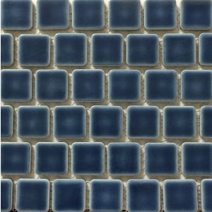 1x1 Navy Blue Glazed Porcelain Mosaic Tile for Pools Walls, Floor and Backsplash