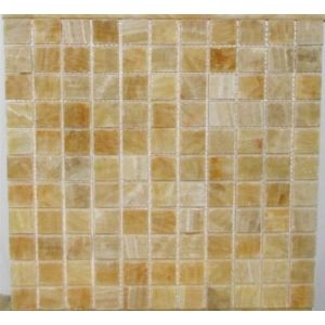 1x1 Honey Onyx Polished Mosaic Tile | Kitchen & Bath Backsplash | Shower Wall & Floor