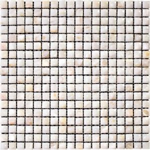 0.6x0.6 Pompano White Shell Mesh Mounted Marble Mosaic Tile