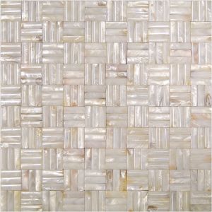 Boca White & Brown Shell Marble Mosaic Tile