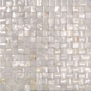 1x1 South Beach White Shell Marble Mosaic Tile