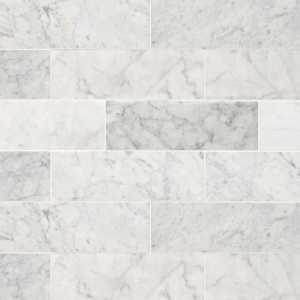 4" x 12" Carrara White Honed Marble Subway Tile