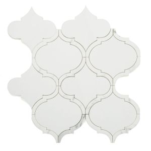 Alice Precious Bianco Thassos Marble with Calacatta Gold Arabesque Mosaic Tile | Wall | Backsplash | Kitchen Wall | Accent Wall