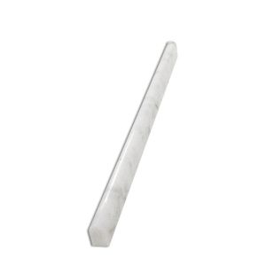 1/2" x 12" Bianco Carrara White Marble Honed Pencil Liner Tile