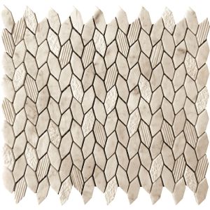 Leaf Crema Marfil Marble Beige Mosaic Tile