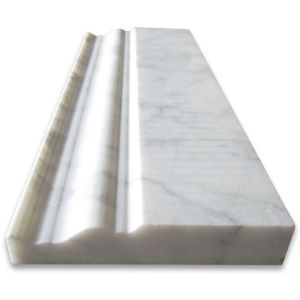 Italian Carrara White 4" x 12" Baseboard Honed Marble Trim Molding 
