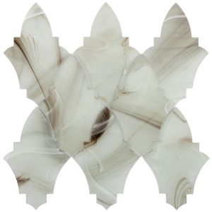 Amber Stratus Brown and White Glass Mosaic Tile