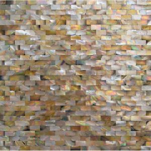 Golden Pearl Brown Brick Pattern Shell Mosaic Tile