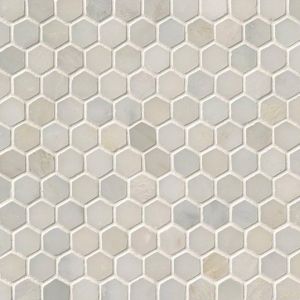 1" Inch Greecian White Polished Hexagon Marble Mosaic Tile