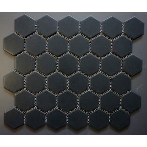 2"x2" Hexagon Black Matte Porcelain Mosaic Tile | Kitchen Backsplash | Bathroom Walls | Shower Wall | Accent Wall